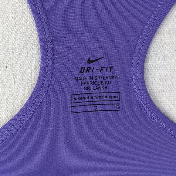 Nike Pro Dri Fit Purple Yellow Neon Sports Bra SZL - Picture 4 of 4
